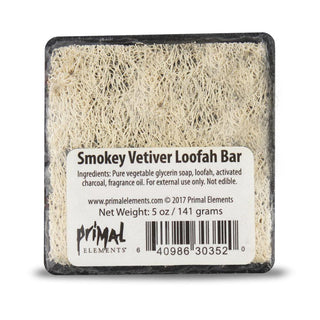 SMOKEY VETIVER Handmade Glycerin LoofahBar Soap - Primal Elements