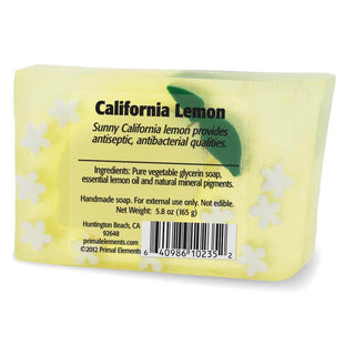 CALIFORNIA LEMON Vegetable Glycerin Bar Soap - Primal Elements