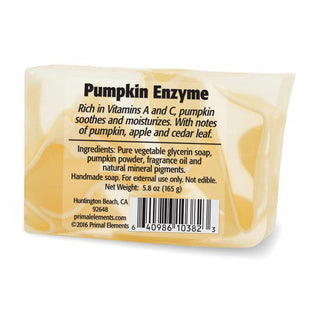 PUMPKIN ENZYME Vegetable Glycerin Bar Soap - Primal Elements