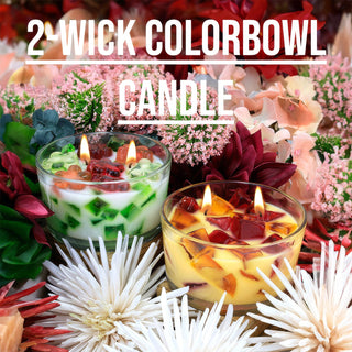 2 Wick Color Bowl Candles