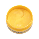 Yellow container of Gold Hydra-Gel Eye Patches on a white background