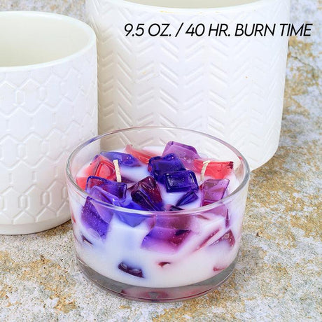2-Wick Color Bowl Candle - LAVENDER BLUEBERRY