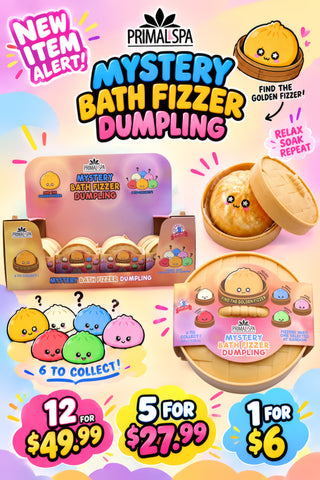 mystery bath fizzer dumpling flyer witth pricing and options