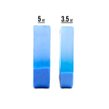 Two rectangular blue gradient bars, one labeled 5 oz and the other 3.5 oz, shown on a plain white background.