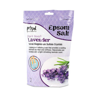 Epsom Salt Natural Magnesium Sulfate Crystals 1 Lb. Zipped Bag - Lavender - Primal Elements