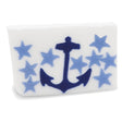 Image Alt Text
White glycerin bar soap featuring a navy blue anchor surrounded by light blue stars.