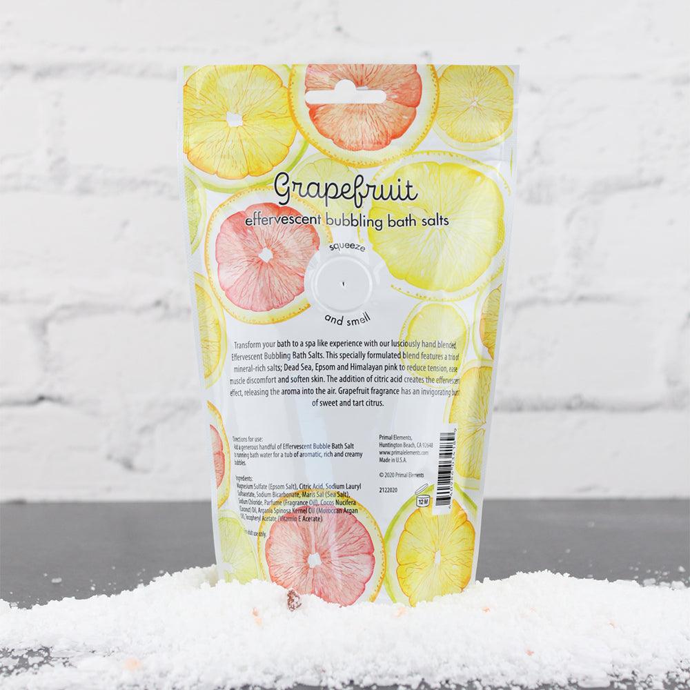 Bubbling Bath Salt - GRAPEFRUIT - Primal Elements