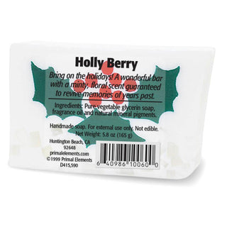 HOLLY BERRY Vegetable Glycerin Bar Soap - Primal Elements