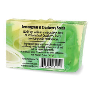 LEMONGRASS & CRANBERRY SEEDS Vegetable Glycerin Bar Soap - Primal Elements