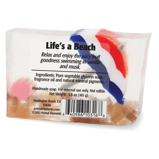 LIFE'S A BEACH Vegetable Glycerin Bar Soap - Primal Elements