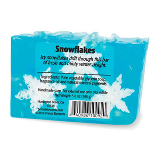 SNOWFLAKES Vegetable Glycerin Bar Soap - Primal Elements