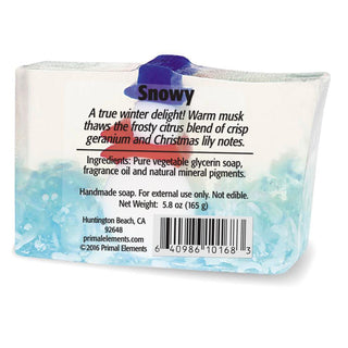 SNOWY Vegetable Glycerin Bar Soap - Primal Elements