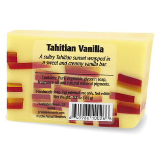 TAHITIAN VANILLA Vegetable Glycerin Bar Soap - Primal Elements