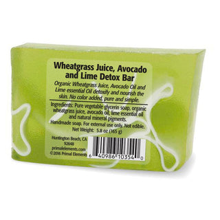 WHEATGRASS JUICE, AVOCADO AND LIME DETOX BAR Vegetable Glycerin Bar Soap - Primal Elements
